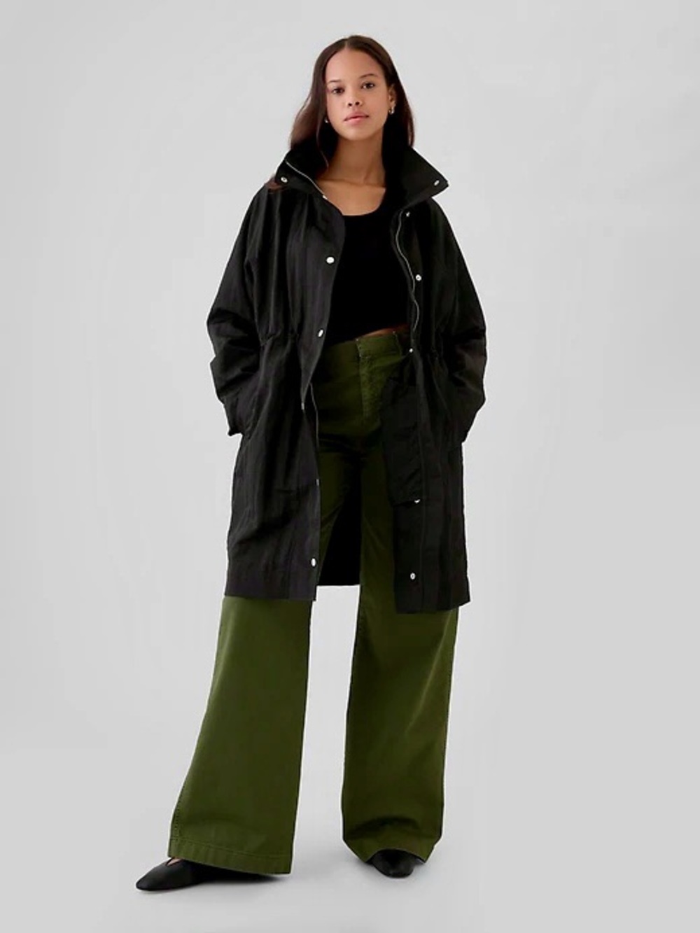 GAP Oversized Hooded Nylon Parka Jacket